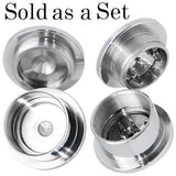 5/8 Stainless Steel Herb Stash and Grinder Plug Set