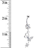 Clear CZ Flight of Fancy Butterfly Belly Ring