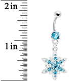 Aqua CZ Spectacular Flower Belly Ring