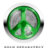 Anodized Titanium Green Peace Sign Cheater Plug