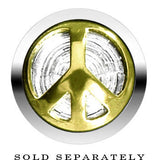 Anodized Titanium Gold Peace Sign Cheater Plug