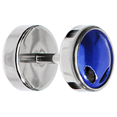 Anodized Titanium Blue Alien Head Cheater Plug