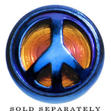 Blue Anodized Titanium Peace Sign Cheater Plug