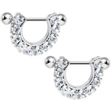 14G 5/8 Clear Gem Flirtatious Flair Nipple Shield Set