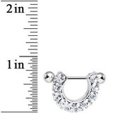 14G 5/8 Clear Gem Flirtatious Flair Nipple Shield Set