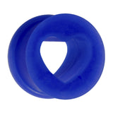 9/16 Blue Heart Silicone Flexible Tunnel