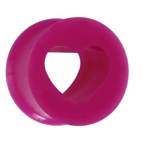 9/16 Purple Heart Silicone Flexible Tunnel
