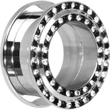 18mm Black Clear Double Gem Screw Fit Tunnel
