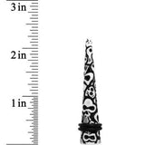 00G Black White Resin Native Skull Taper