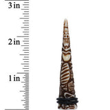 9/16 Brown White Resin Native Skull Taper