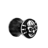 2G Black White Resin Skull Saddle Plug