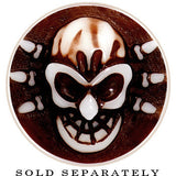 2G Brown White Resin Skull Saddle Plug