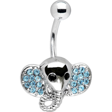 Aqua Gem Elephant Belly Ring