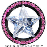 18mm Black Pink Titanium Star CZ Screw Fit Tunnel