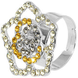 Clear Cut Out Flower Adjustable Ring