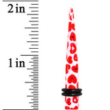 2G Lovely Red Heart Acrylic Ear Taper