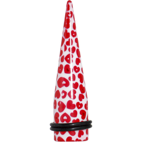 5/8 Lovely Red Heart Acrylic Ear Taper