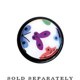 2G Multi Color Butterfly Acrylic Ear Taper