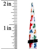 0G Multi Color Butterfly Acrylic Ear Taper