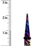 00G Multi Color Animal Print Acrylic Ear Taper