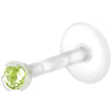 Bio-Flex 2mm Light Peridot Green Gem Push-In Labret Monroe Tragus