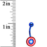 Anodized Captain American Belly Ring
