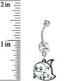 Blue Winged Ghost Belly Ring