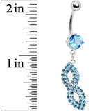 Aqua Gem Masquerade Mask Belly Ring