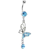 Aqua Gem Double-Take Butterfly Belly Ring