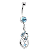 Aqua Gem Distinctive Teardrop Belly Ring