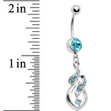 Aqua Gem Distinctive Teardrop Belly Ring