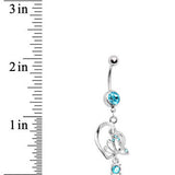 Aqua Gem Love of Butterfly Belly Ring