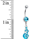Aqua Radiant Gem Drop Belly Ring
