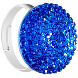 Blue Sparkler Round Adjustable Ring