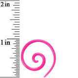 12G Pink Acrylic Super Spiral Taper