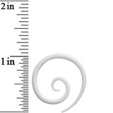 10G White Acrylic Super Spiral Taper