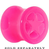 Acrylic Neon Pink Star Tunnel Plug 2G to 20mm