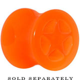 Acrylic Neon Orange Star Tunnel Plug 2G to 20mm