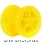 Acrylic Neon Yellow Star Tunnel Plug 2G to 20mm