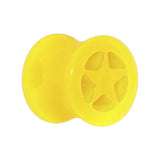 Acrylic Neon Yellow Star Tunnel Plug 2G to 20mm
