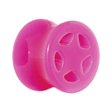 Acrylic Neon Pink Star Tunnel Plug 2G to 20mm