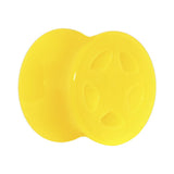 Acrylic Neon Yellow Star Tunnel Plug 2G to 20mm