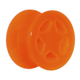 Acrylic Neon Orange Star Tunnel Plug 2G to 20mm