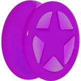 Acrylic Neon Purple Star Tunnel Plug 2G to 20mm