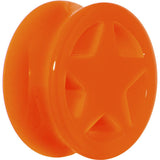 Acrylic Neon Orange Star Tunnel Plug 2G to 20mm