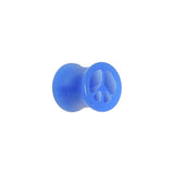 Acrylic Neon Blue Peace Sign Tunnel Plug 2G to 20mm