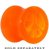 Acrylic Neon Orange Peace Sign Tunnel Plug 2G to 20mm