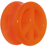 Acrylic Neon Orange Peace Sign Tunnel Plug 2G to 20mm