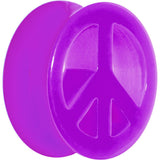 Acrylic Neon Purple Peace Sign Tunnel Plug 2G to 20mm