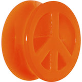 Acrylic Neon Orange Peace Sign Tunnel Plug 2G to 20mm